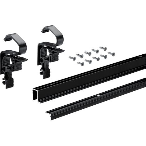 Hettich WingLine L,  Profilset mit unterer Führung,  2400,  pulverbeschichtet schwarz