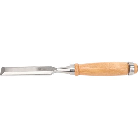 Ciseau plat, manche en bois, portatif, pour usage industriel, Cr V 18 mm (1/5)