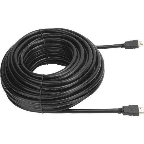 Câble HDMI 1.4 Mâle-Mâle 10m, Blindage Fer Noir, Haute Définition 1080p, Connexion Cuivre Simple (1/5)