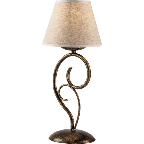 Lumetto Vienna Marrone Oro una luce paralume effetto tessuto 16x h38 cm (1/4)