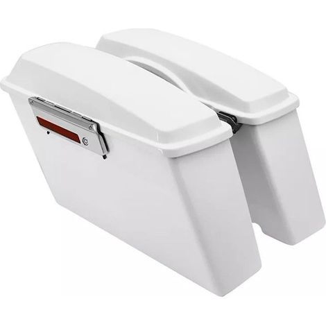 Valises latérales rigides - Harley‑Davidson Road King Classic 1998–2013 - Blanc lisse - 30 L - ABS
