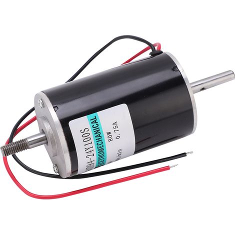 80W Hochgeschwindigkeits-Gleichstrommotor, kleine CW/CCW Doppelausgangswelle, Drehzahlregelung, 24V XD60D94-24Y-100S (ohne Halterung) (1/5)