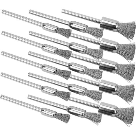Mini Brosses Métalliques en Métal Argenté Brosses Électriques Lot de 15 pour Polissage et Meulage pour Nettoyage des Surfaces Métalliques en Mécanique (1/5)