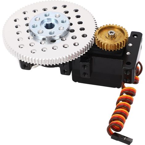 Servo-Lenkgetriebe, Übersetzung 3:1, Rückkopplung, kontinuierlicher Modus, M4-Gewindebohrung, 4,8 V–6 V (1/5)