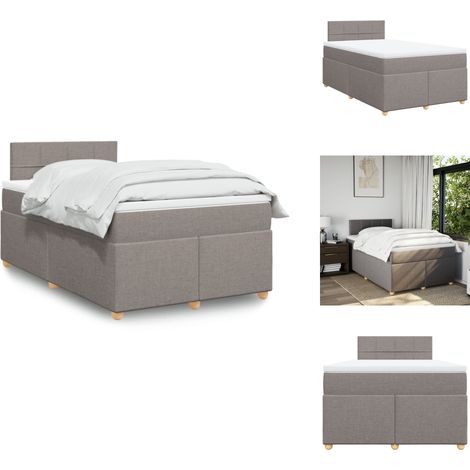 Sommier à lattes de lit avec matelas taupe 120x190 cm tissu - Sommier À Lattes De Lit - Sommiers À Lattes De Lit - Lit - Meuble De Chambre À Coucher (1/5)