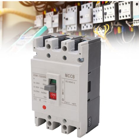 Disjoncteur de protection contre les surcharges ZGM1-125/3300 3P, 380 VCA, courant de 125 A. (1/5)