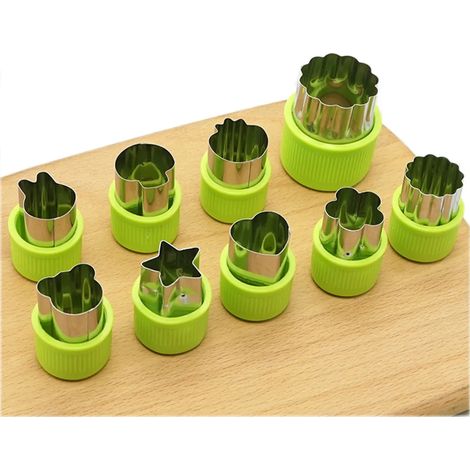 Juego de cuchillos para galletas de frutas y verduras con agarre cómodo, cuchillo de pan para niños, cuchillo de galletas de acero inoxidable para pasteles y sándwiches (1/5)