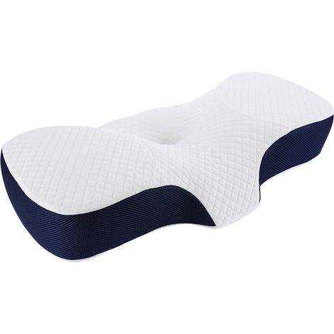 Oreiller orthopédique en mousse à mémoire de forme, ergonomique pour nuque et épaules, avec taie en soie lavable. (1/5)