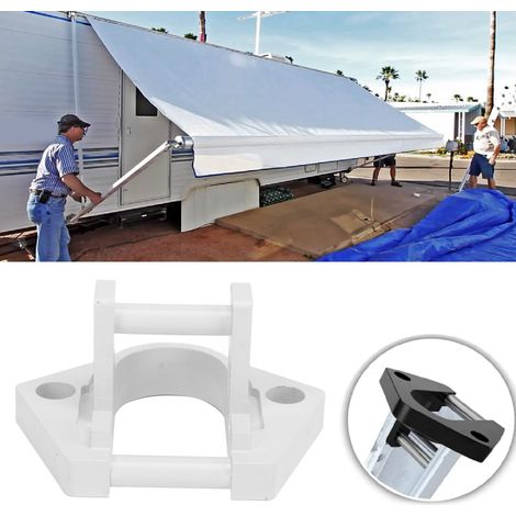 Pièces de rechange pour la base d'auvent RV Sunchaser II - Pieds inférieurs en aluminium massif blanc pour accessoires arrondis Dometic RV (1/5)