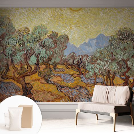 Newroom Tapete Dekorative Vliestapete mit Kleber Modern für Wohnzimmer Schlafzimmer Olivenbäume 312x219 cm (1/5)