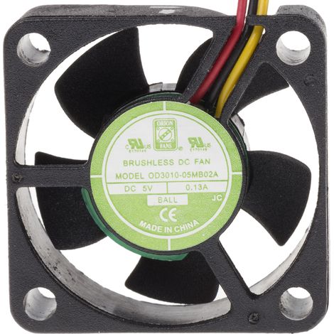 Ventilateur axial RS PRO 5 V c.c., 6.8m³/h, 30 x 30 x 10mm, 400mW ( Prix pour 1 )
