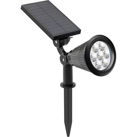 Foco LED solar para jardín y calle, panel solar, batería de 5,5 V/2 W, batería de iones de litio 18650, 2400 mAh, 3,7 V (1/5)