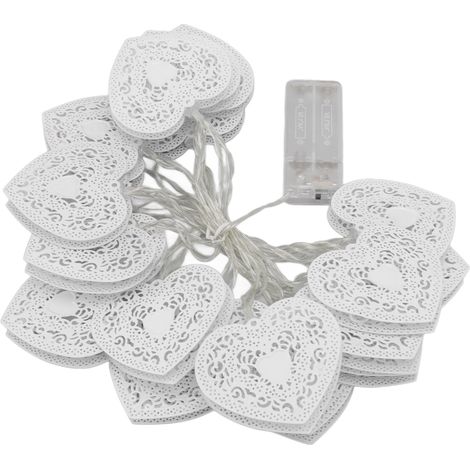 Guirlande lumineuse LED « Love » en fer, 3 mètres, lumière chaude, 20 perles blanches, idéale pour la Saint-Valentin ou un mariage. Parfaite pour la Saint-Valentin ou un mariage. (1/5)