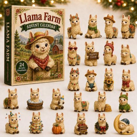 Lama auf dem Bauernhof Adventskalender 2026 2D Überraschungsbox
