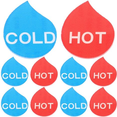 5 paires de panneaux d'indication de température de l'eau (chaud/froid) pour salle de bain d'hôtel (1/5)