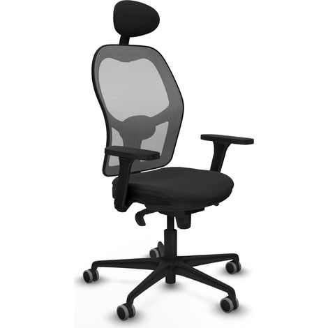 Sedia da ufficio piqueras y crespo Jorquera grigio mesh similpelle (1/2)