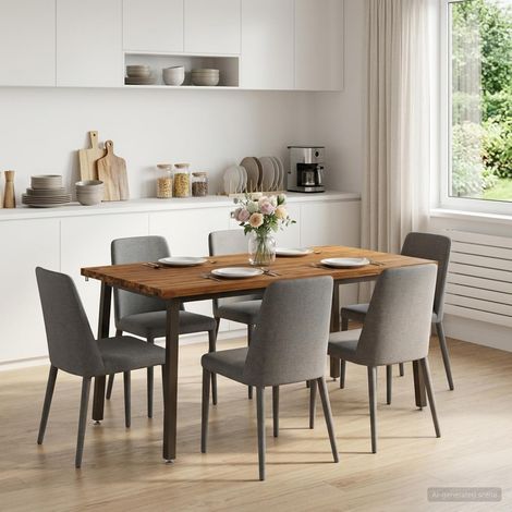 vidaXL Mesa de Comedor Cuadrada 160 x 70 x 75 cm Natural (1/5)