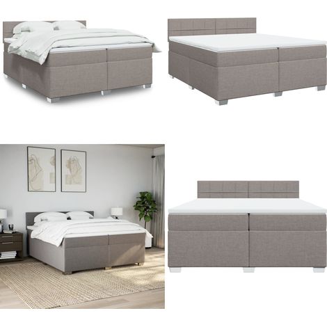 Boxspringbett mit Matratze Taupe 200x200 cm Stoff - Boxspringbett - Doppelbett - Bettsystem - Schlafsofa - Tapete - Home & Living (1/5)