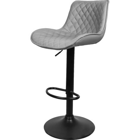 Taburete de bar, altura regulable, diseño moderno, GRIS CLARO (1/2)