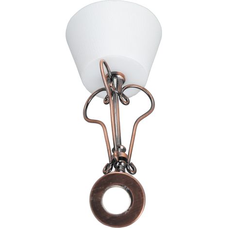Lustre décoratif vintage en métal pour maison de poupée (échelle 1:12), abat-jour blanc, accessoire photo (1/5)
