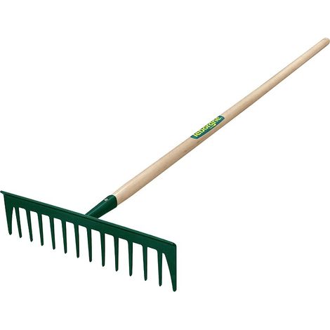 Leborgne – Râteau 14 dents droites en acier trempé – Manche en bois certifié PEFC 100% – Longueur 150 cm – Pour ratisser et niveler matériaux
