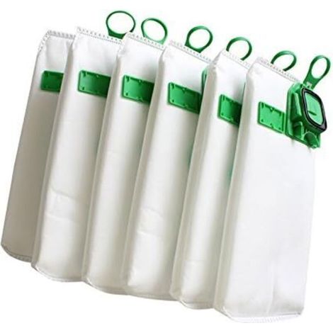 Lot de 6 sacs d’aspirateur haute efficacité pour aspirateur Vorwerk VK140 VK150 FP140 kobold