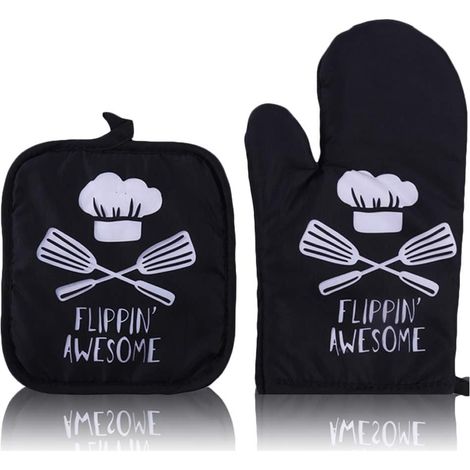 Lot de 2 gants de four Support de casserole résistant à la chaleur pour la cuisine, la pâtisserie(style 1) (1/5)