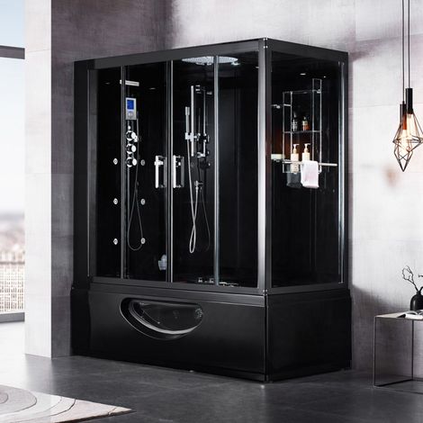 Combi Balneo douche Hammam CBH BLACK Archipel® 179x97 - GAUCHE (1/5)