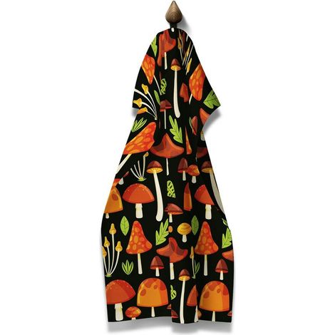 Küchenhandtuch 50x70 Natur Waldpilze bunt Domarex
