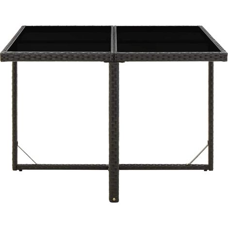 Maison Exclusive - Gartentisch Schwarz 109x107x74 cm Poly Rattan (1/5)
