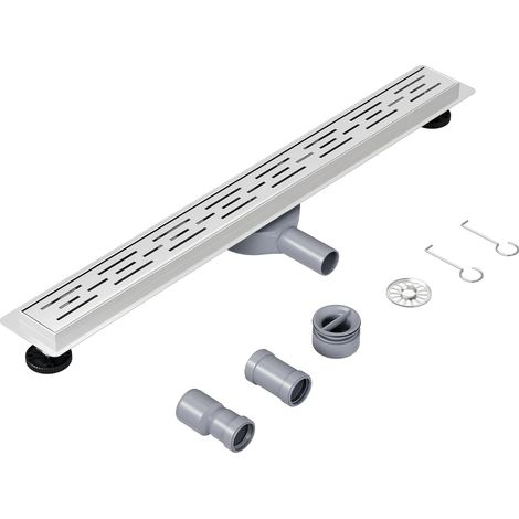 Caniveau de Douche Italienne 90cm Acier Inoxydable avec Siphon 360°, Odeur et Filtre de Cheveux pour Salle de Bain, Extérieur (1/5)