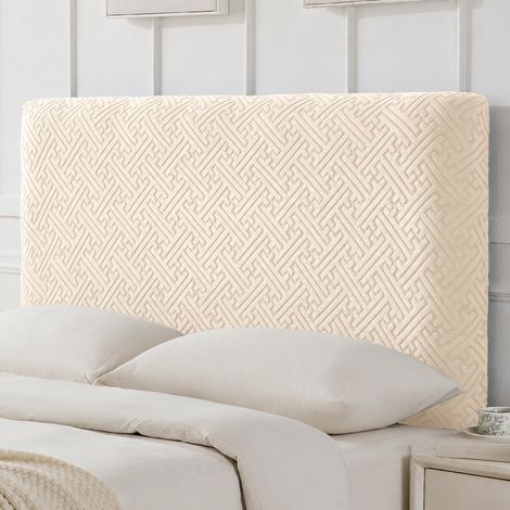 Housse de tête de lit jacquard élastique blanc beige 1,8 m 1.8 1.7-1 9 réf 25 × 20 × 5 cm 580 g – Livraison gratuite