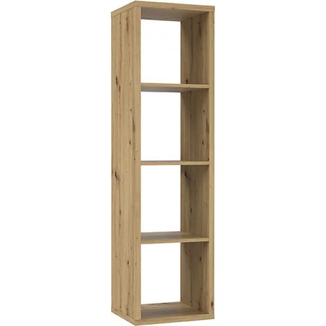 Etagère colonne 4 casiers décor bois rustique texturé - CLASSICO (1/4)