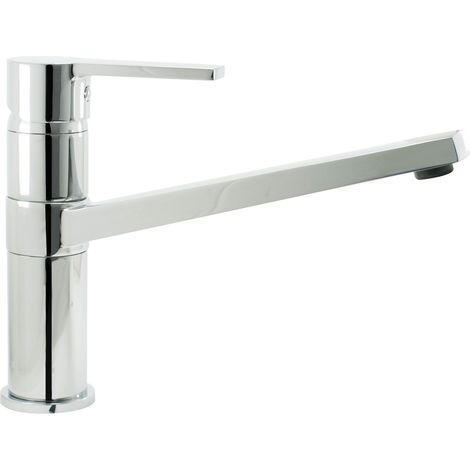 Mitigeur de cuisine chromé avec bec mobile – Hauteur sous bec 13 cm – Système Eco-stop pour économie d'eau – Laiton durable