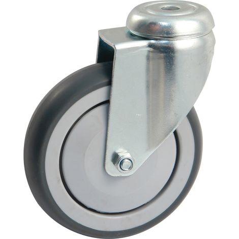 Roulette grise platine ronde 100mm pivotante à frein - AVL - 550892O