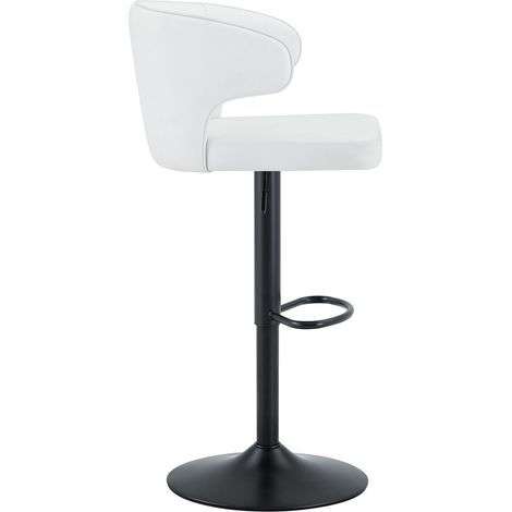 Lot de 2 tabourets de bar réglables en hauteur avec dossier, siège pivotant 360°, base large et repose-pieds, métal robuste, pour cuisine et bar (1/5)