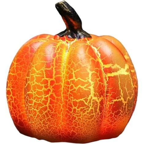 Lumière de citrouille en résine d'Halloween, lanterne de citrouille d'Halloween à LED, petite lumière de citrouille de simulation, lampe à piles à LED, décor de lanternes de citrouille plate(B), (1/5)