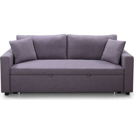 Canapé 3 Places Convertible "Zolan" 194cm Gris (1/4)