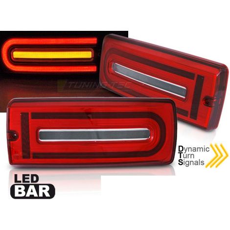 Paire de feux arriere Mercedes classe G W463 90-18 FULL LED BAR Dyn rouge blanc