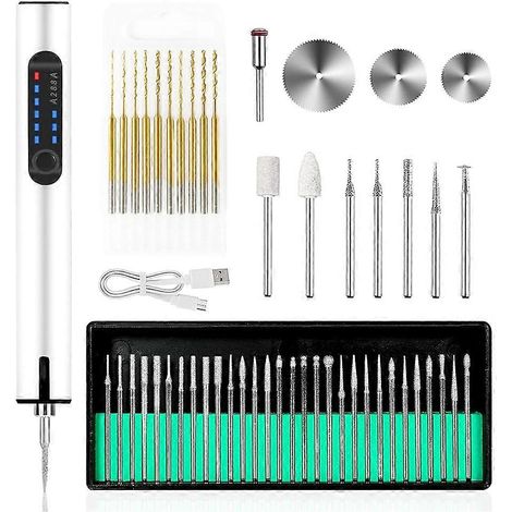 Stylo graveur rechargeable USBoutil rotatif sans fil pour la création de bijouxgravure sur métalbois et pierre. (1/5)