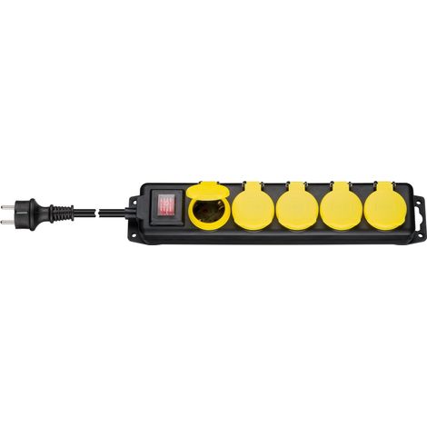 goobay Multiprise robuste noire 5 prises IP44 (1/2)