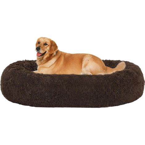 Hundebett rund Donut Hundekissen L 100 x B 100 x H 20 cm Braun (1/5)