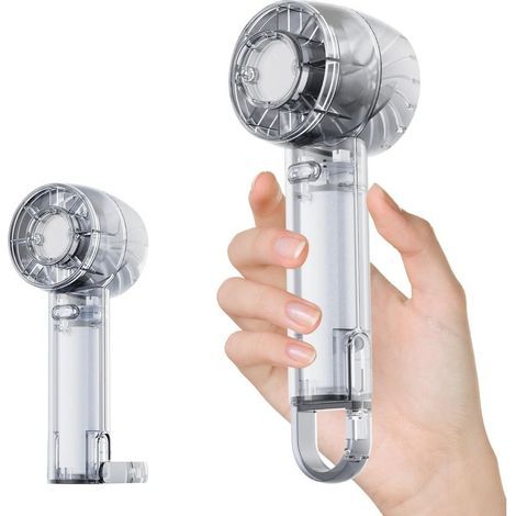 Tragbarer Ventilator mit Halbleiterkühlung, Mini-Turboventilator, per USB aufladbar, transparent und zum Aufhängen – Weiß (1/5)