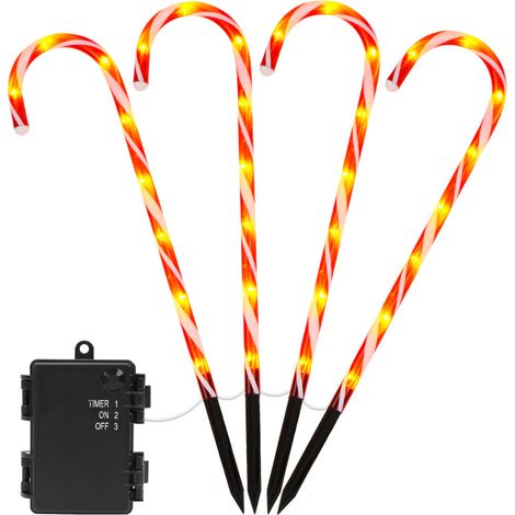 SWANEW Luci per decorazioni natalizie all'aperto. luci a LED per bastoncini di zucchero. luci natalizie per bastoncini di zucchero. set di 4 pezzi (1/5)