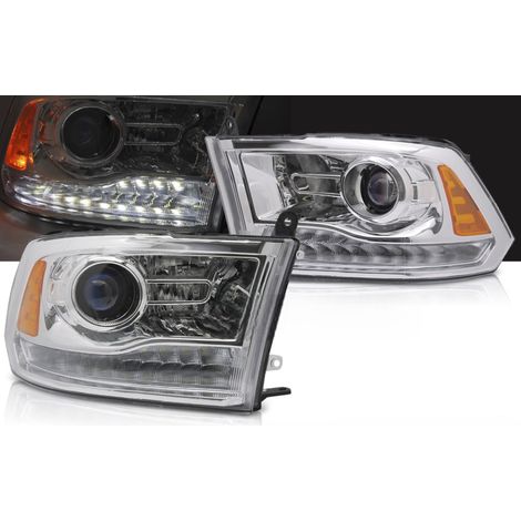 Paire de feux phares Dodge Ram de 2009 a 2018 Daylight Led Chrome-41306255 (1/4)
