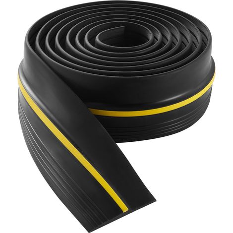 Bande seuil bas de porte garage universel 3.66m PVC adhesif joint etanche epais remplacement DIY noir robuste et fiable (1/5)