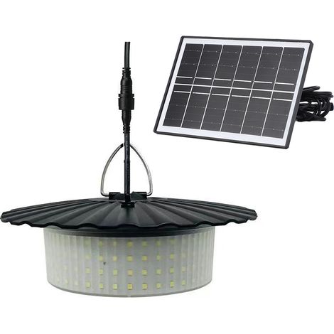 Suspension solaire LED étanche, 5 modes d'éclairage, détecteur de mouvement, minuterie et télécommande pour abri de jardin, terrasse ou camping. Idéale pour l'intérieur, l'extérieur et les petits espa (1/5)