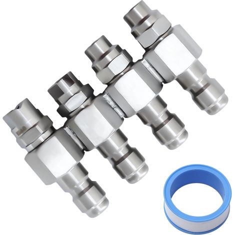 Haishine Embouts Pulvérisation Haute Pression pour Nettoyeur Haute Pression Kit Connexion Filetée 1/4'' Acier Inoxydable Buse Lavage 0-25 Degrés Angle de Pulvérisation avec Courroie Matière Première (1/5)