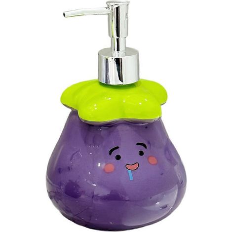 Flacon de lotion aubergine, flacon de gel douche/shampoing en céramique, flacon à main en céramique, accessoires A (1/5)