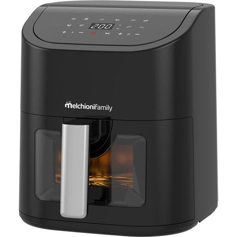 Melchioni Friggitrice ad aria family 5.2L con finestra trasparente Nero (1/5)